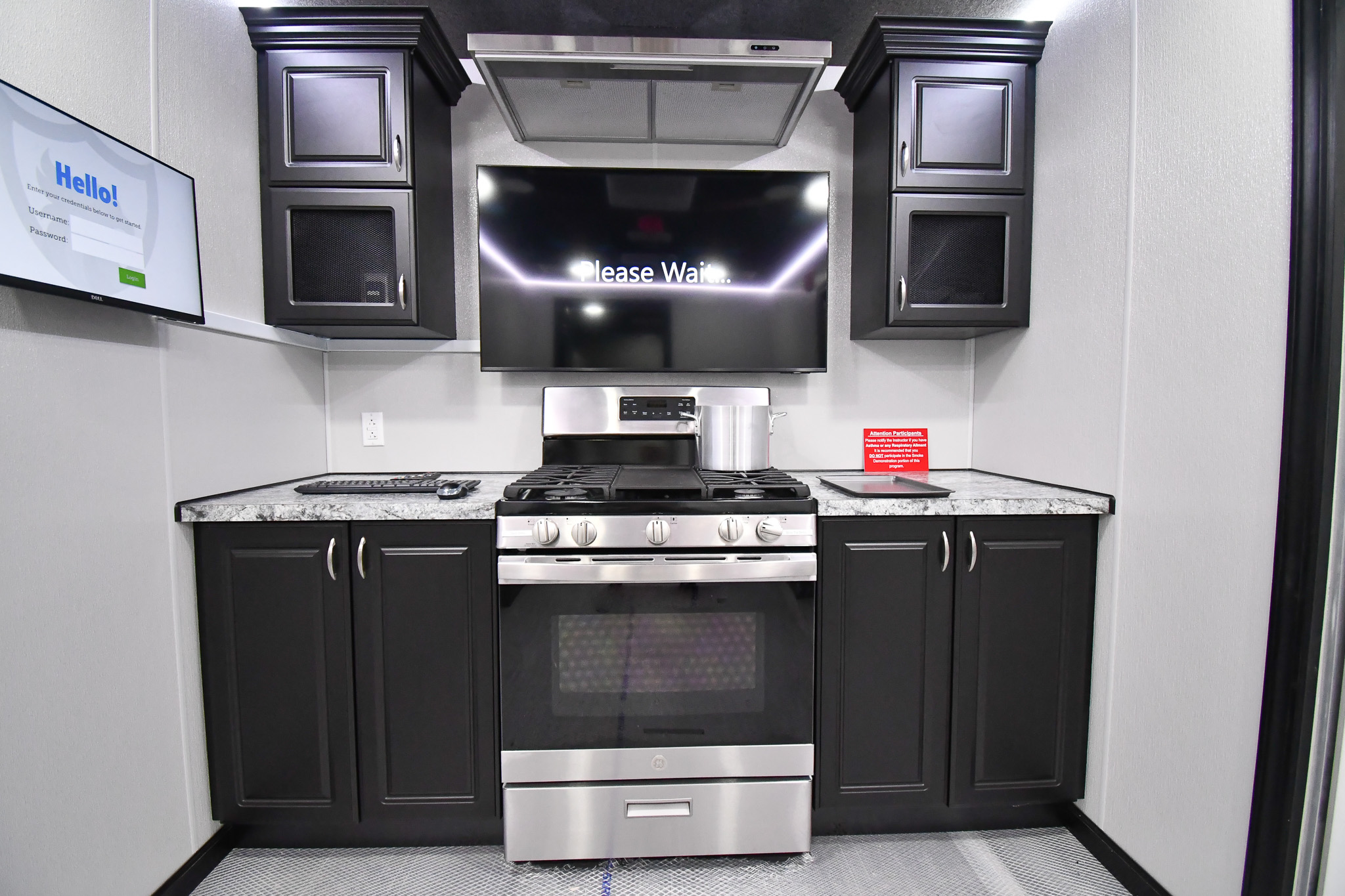 The kitchen stage inside the unit for DeKalb County, GA.