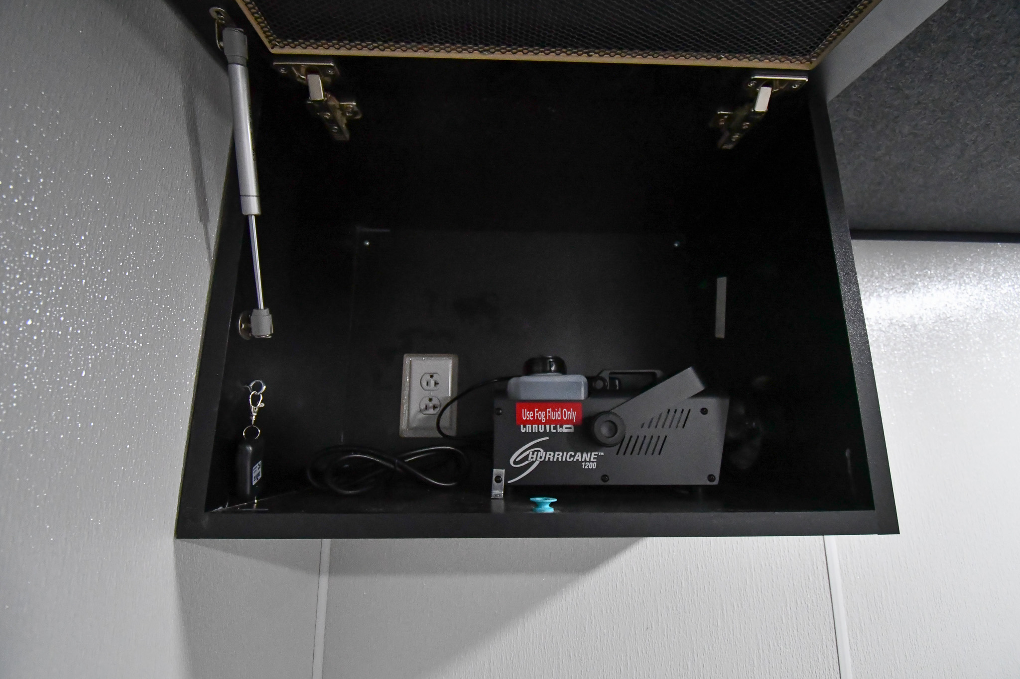 The smoke machine inside the bedroom stage in the unit for DeKalb County, GA.