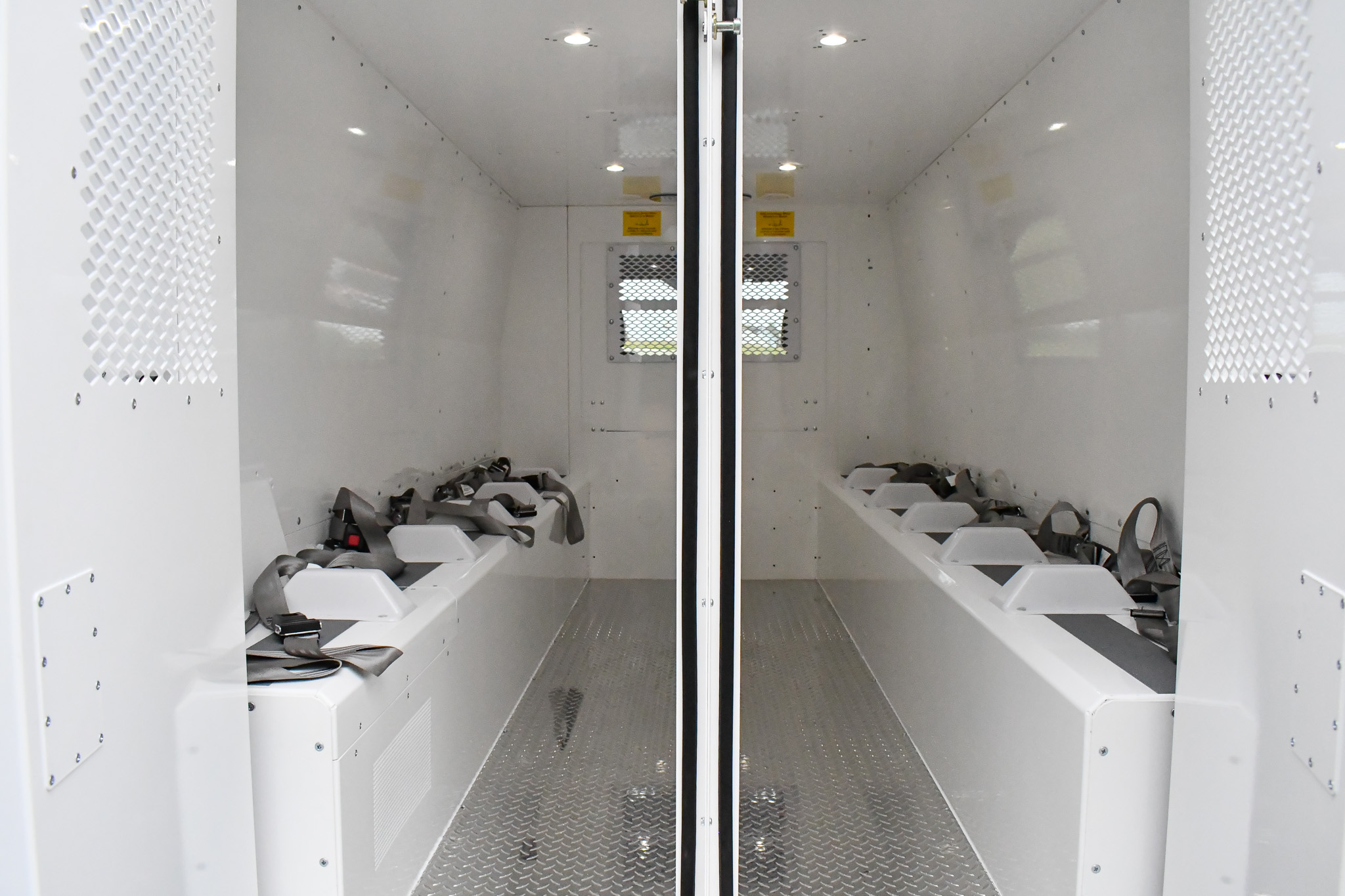 An interior view of the Prisoner Transit vans for Columbia, SC.