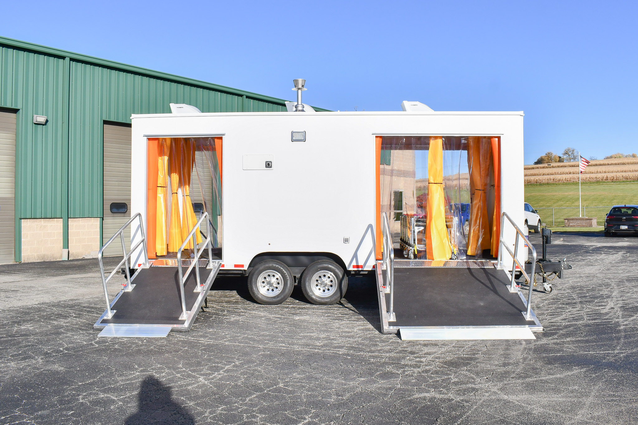 A side view of the DECON 24-3L for Concord, CA. The doors are open.