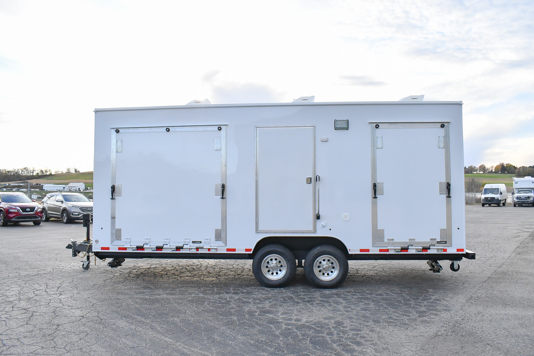 An alternate side view of the unit for Concord, CA. The doors are closed.