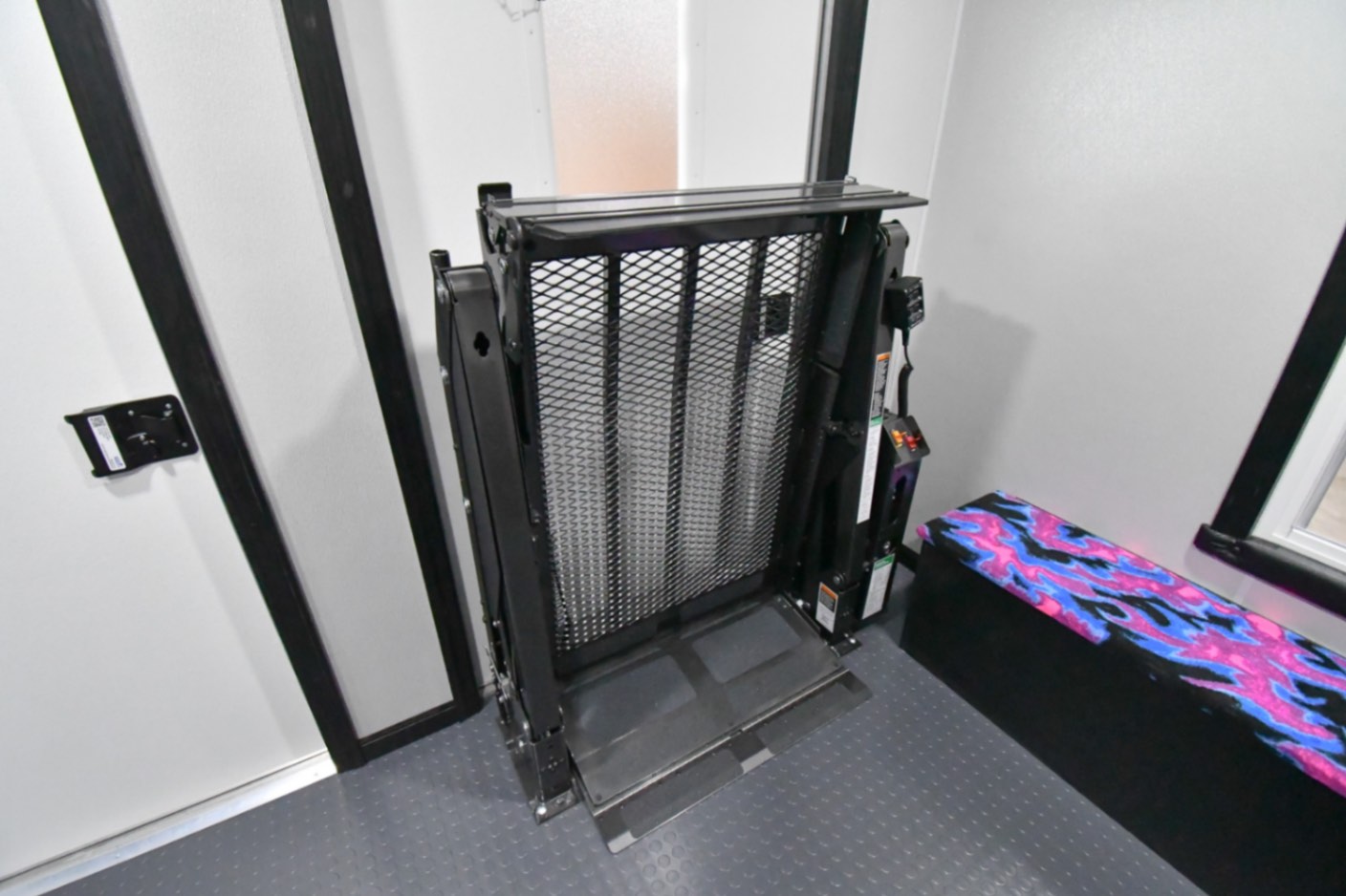 The wheelchair lift inside the 35-Classroom made for Carolina, PR.