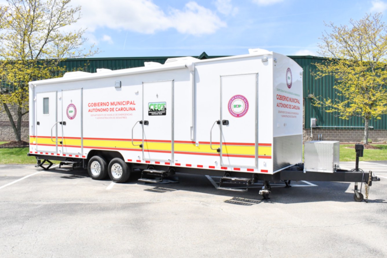 An exterior view of the 35-Classroom made for Carolina, PR.