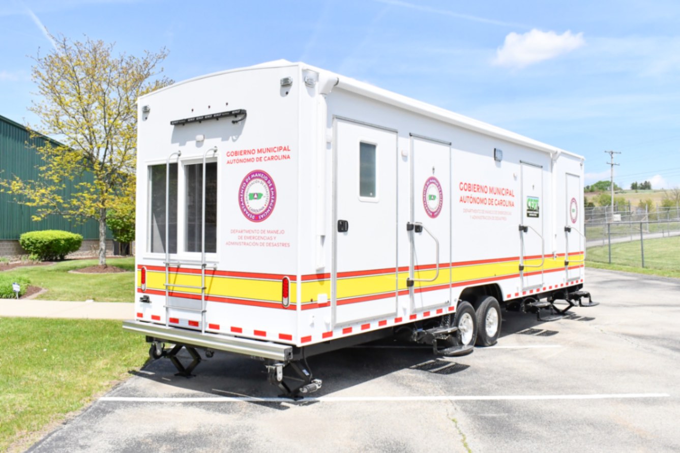 An exterior view of the 35-Classroom made for Carolina, PR.