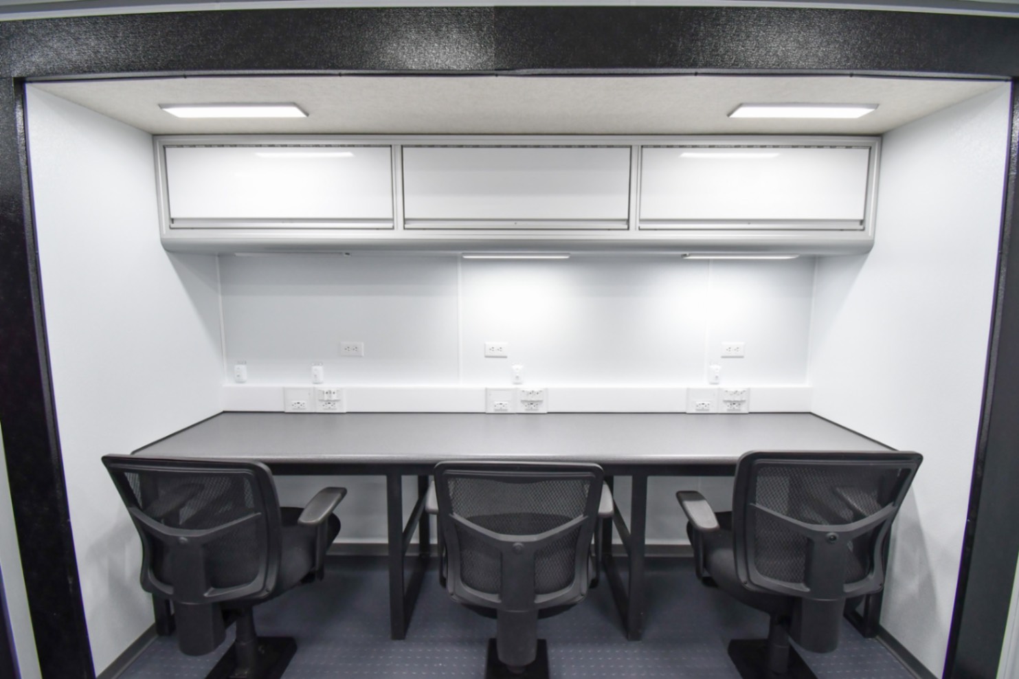 The workstations inside the Command 35-5WS SO made for Logan, WV.