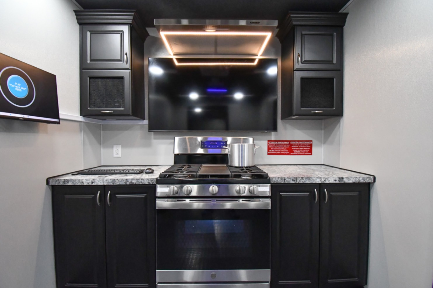 The kitchen stage inside the 35-Classroom made for Carolina, PR.