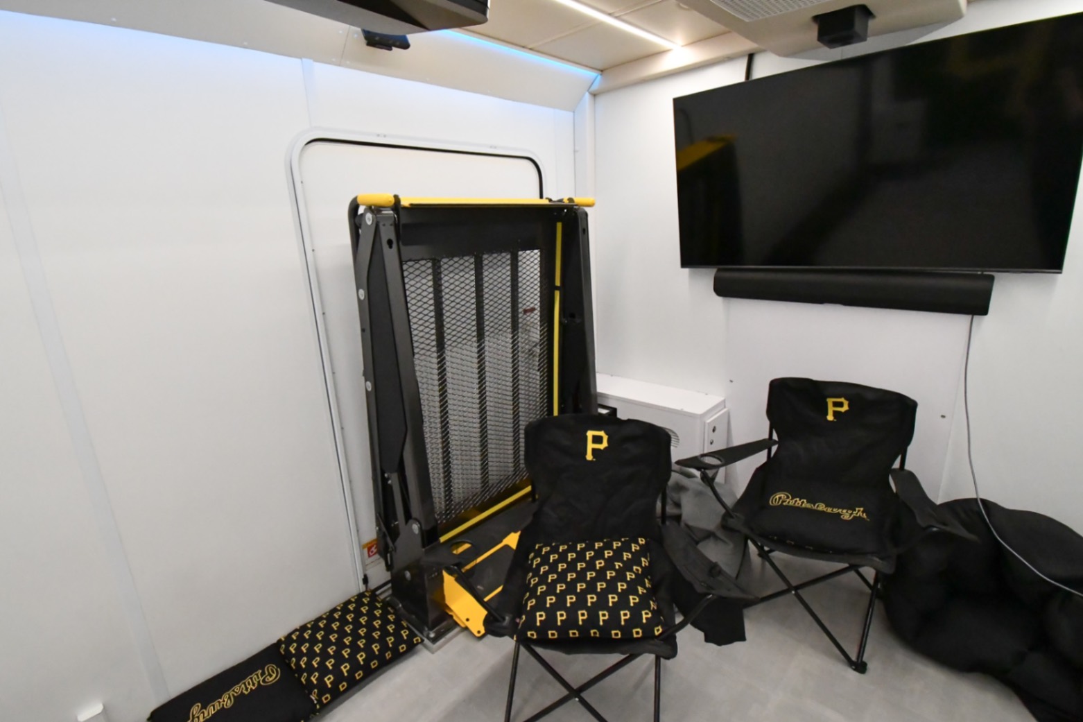 The wheelchair lift inside the Chill Mobile made for Pittsburgh, PA.